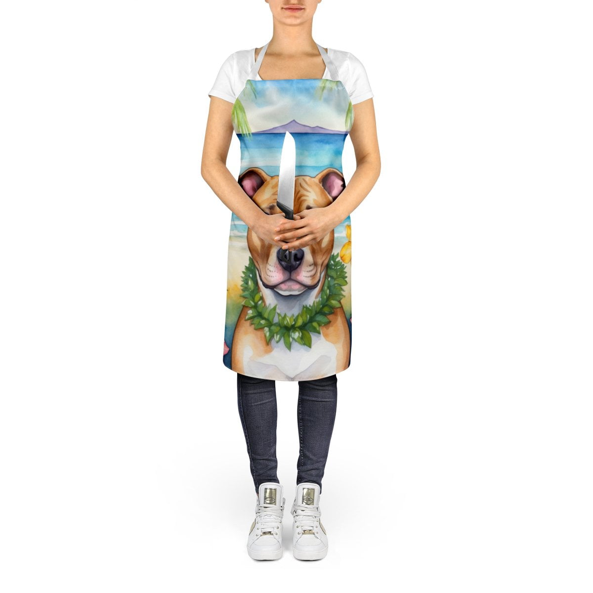 Pit Bull Terrier Luau Apron 27 in x 30 in