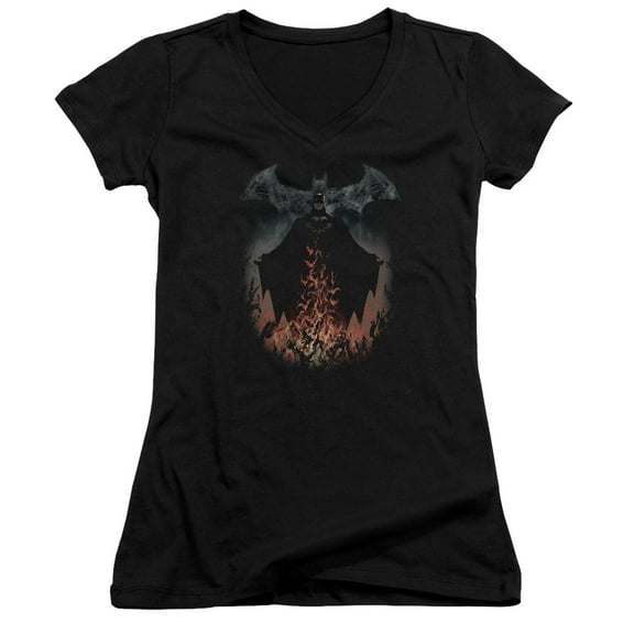 Batmanoke & Fire Junior Women's T-Shirt V-Neck Black