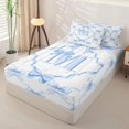 thumbnail image 2 of Manfei Letter M Monogrammed Zipper Twin Comforter Sets with Fitted Sheet and 2 Pillowcases For Girl,Girly Bowknot Zipper Bedding Set Fir Kids,Reversible,4-Piece, 2 of 7