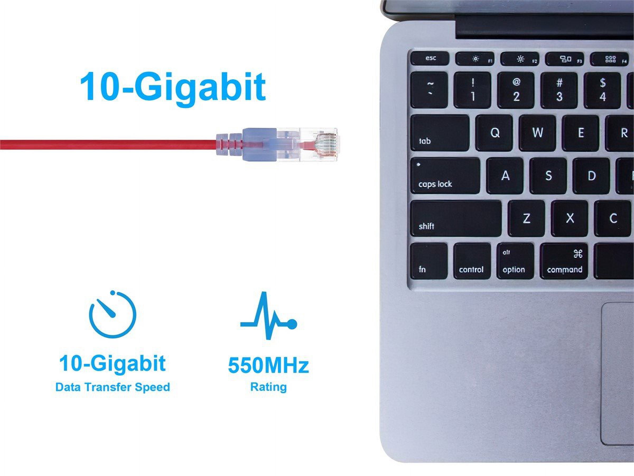 Monoprice Cat6A Ethernet Patch Cable - 7 Feet - Red (10 Pack) Snagless RJ45 550Mhz UTP Pure Bare Copper Wire 10G 30AWG - SlimRun Series