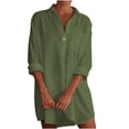 thumbnail image 2 of Paiwinds Women's V-Neck Solid Color Shirts Mid-Length Tops Long-Sleeve V-Neck Tops/Shirts, 2 of 6