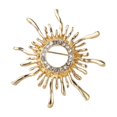 thumbnail image 1 of 1 Piece Retro Sunflower Brooch for Women, Decoration for Clothing, Bags, Scarves, Fashionable Pin in Vintage Golden Design with Fine Craftsmanship, 1 of 5