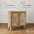 thumbnail image 3 of Nathan James Leah Boho Entryway Storage Cabinet or Sideboard Cabinet for Kitchen or Living Room with Ball-Style Feet, Natural Seagrass Door Fronts and Solid Wood Legs, Light Brown, 3 of 6