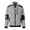 Light Gray-2, variant on Men's Color Splicing Fleece Lined Stand Collar Zip Up Casual Jacket, Waffle Texture PU Patchwork Long Sleeve Outerwear, Warm Winter Coat for Men