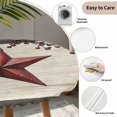 thumbnail image 3 of Texas Star Red Round Tablecloth for 36-44 Inch Tables, Fitted Table Cover with Elastic Edge, Farmhouse Berry Wooden Vintage Waterproof Outdoor Table Cloth Protector for Patio Garden Dinner Picnic, 3 of 9