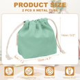 thumbnail image 2 of Uxcell 2 Pcs Bolsa de Maquillaje con Cordón, Bolsa Cosmética de Lona de 4.7" para Organizador de Artículos de Tocador de Viaje, Verde Claro, 2 of 6