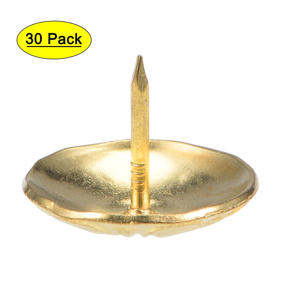 Uxcell 19mm Head Dia Antique Round Thumb Push Pins Gold Tone Upholstery Nails Tacks 30 Pack
