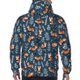 thumbnail image 3 of Bingfone Playful Foxes Forest Blues Men's Drawstring Hoodie Long Sleeve Pocket Sweatshirts-Large, 3 of 6