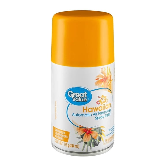Repuesto de aromatizante ambiental Great Value en aerosol aroma hawaiano 175 g