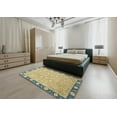 thumbnail image 4 of Ahgly Company Tapis d'Intérieur Rond Abstrait Vert Foncé Oriental, 7 Pieds Rond, 4 of 6