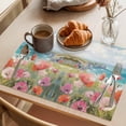 thumbnail image 3 of Watercolor Flower Placemats Set of 4, Oil Painting White Orange Concubine Non-Slip Place Mats Washable Table Mats for Kitchen Dining Table Decorations Indoor/Outdoor, 3 of 9