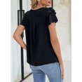 thumbnail image 2 of MORTTIC Women's Summer Ruffle Sleeve Blouse Casual Crew Neck Work Tops for Office or Daily Wear, S, 2 of 4