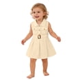 thumbnail image 2 of EnJoCho Toddler Girls Denim Jeans Dress Sleeveless Summer Casual Lapel Collar A-line Pleated Ruffl𝖾 Dress with Belt Toddler Summer Sleeveless 𝖲undress, 2 of 7