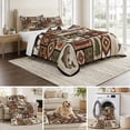 thumbnail image 6 of Twin XL Quilt Set 68''x98'', Country Patch Plaid Lightweight Bedspread Coverlet Set with 2 Pillow Shams, Brown Farmhouse Retro Bear Deer Cabin Breathable All Season Quilt Bedding for Dorm/Guest Room, 6 of 9
