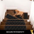 thumbnail image 5 of Findosom 15pcs 30''X8'' Non-Slip Stair Treads Indoor Carpet Stair Runners Set Self Adhesive Stair Grips Edging Stair Rugs Safety Mats for Dogs, Kids & Elders Black Floral, 5 of 9