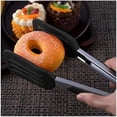 thumbnail image 6 of Chok Kitchen Silicone Food Tongs - 12 Inch Stainless Steel and Silicone Rubber Handles High Temperature Resistant for Grilling, Frying, Baking (Black), 6 of 6