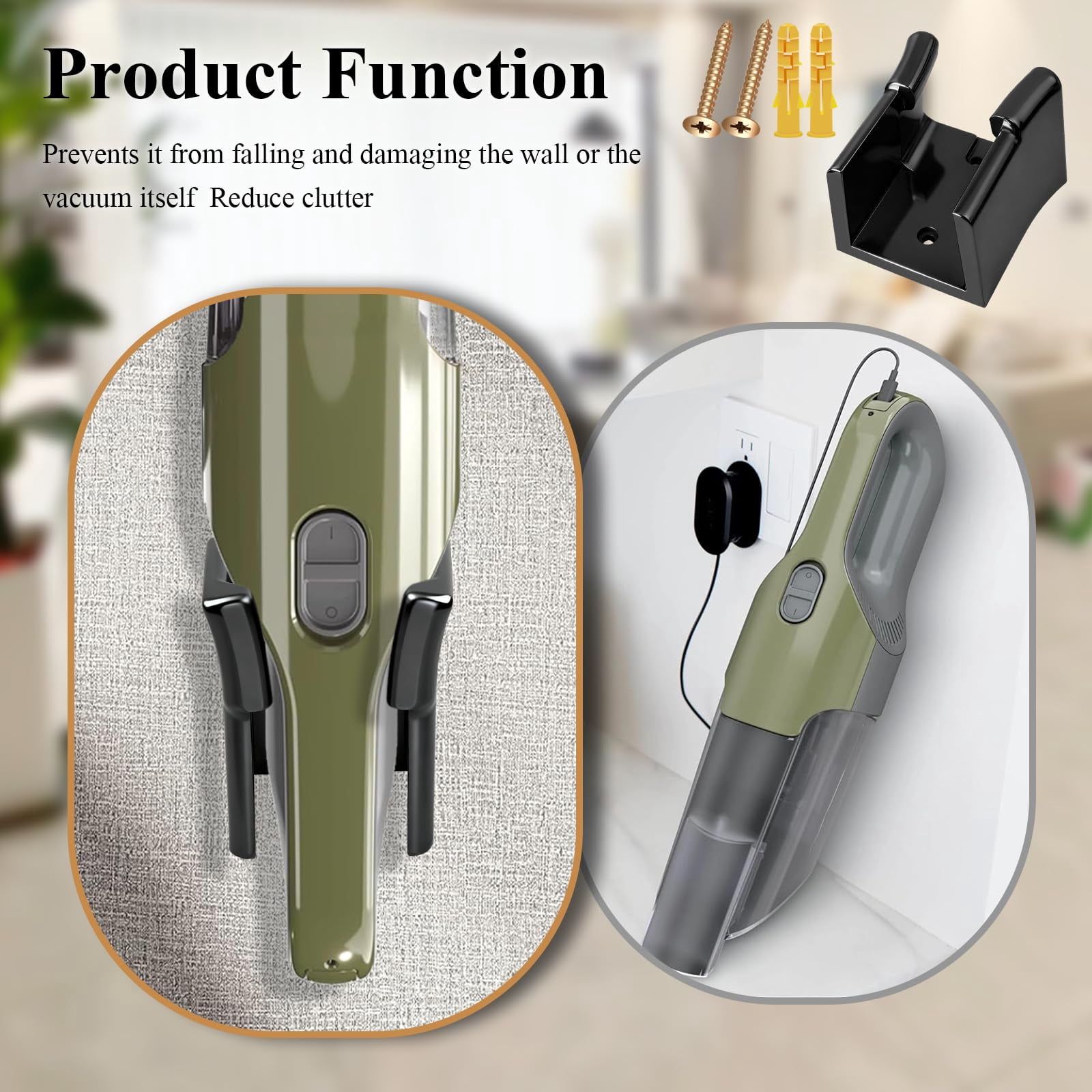 1 Pc Wall Mount Vacuum Holder/Docking Station/Cordless Organizer, Fit for Shark Ultra Cyclone Handheld Vacuum CH700, CH900, CH950, CH951 Series Models, with Screws & Drywall Anchors, Save Space