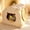 16.14"D x 16.93"W x 14.7"H, variant on House Indoor, Cave, Modern Kitten Bed with Scratch Pad and Ball, Wooden Frame with Cushion and Curtains (M, Double-Layer)
