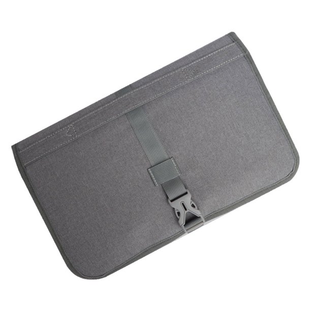 Matsuzay Bolsa de almacenamiento de nailon de viaje, moldeador de pelo plegable, compartimentos de separación de gran capacidad, bolsa Almacenamiento y organización del hogar Gris