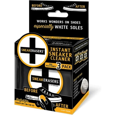 SneakERASERS Pre-Moistened Shoe Cleaning Sponge, 3-Pack