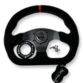 thumbnail image 6 of Suede Leather Steering Wheel + Hub Adapter Kit For Scion xB, TC, xD, xA, 6 of 7