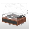 thumbnail image 5 of Udreamer Vinyl Record Player Stereo Turntable Vinyl player , Bluetooth Wireless with Speaker,  2-Speed All In ONE Vintage Audio Turntable, Brown, 5 of 15