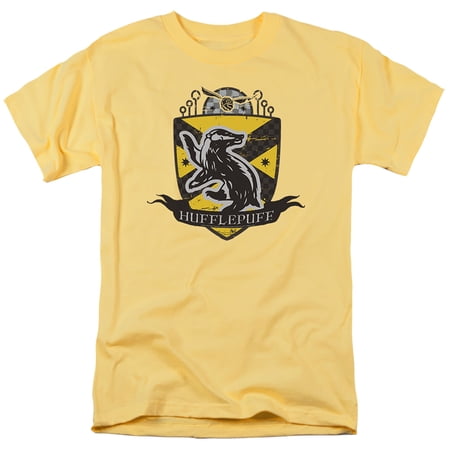 Harry Potter Hufflepuff Quidditch Crest Unisex Adult T Shirt Banana Large