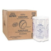 Dart® Concorde Foam Plate, Compartmented, 10 1/4" dia, WE, 125/Pack, 4 Packs/Carton (DCC10CPWCR)