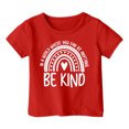 thumbnail image 4 of Shirts for Girls Cartoon Print Short Sleeve T Shirts Crew Neck Everyday Tee Shirt Clothes for Children Red,8-9 Years, 4 of 4