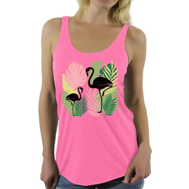 Awkward Styles - Awkward Styles Black Flamingos Racerback Tank Top T