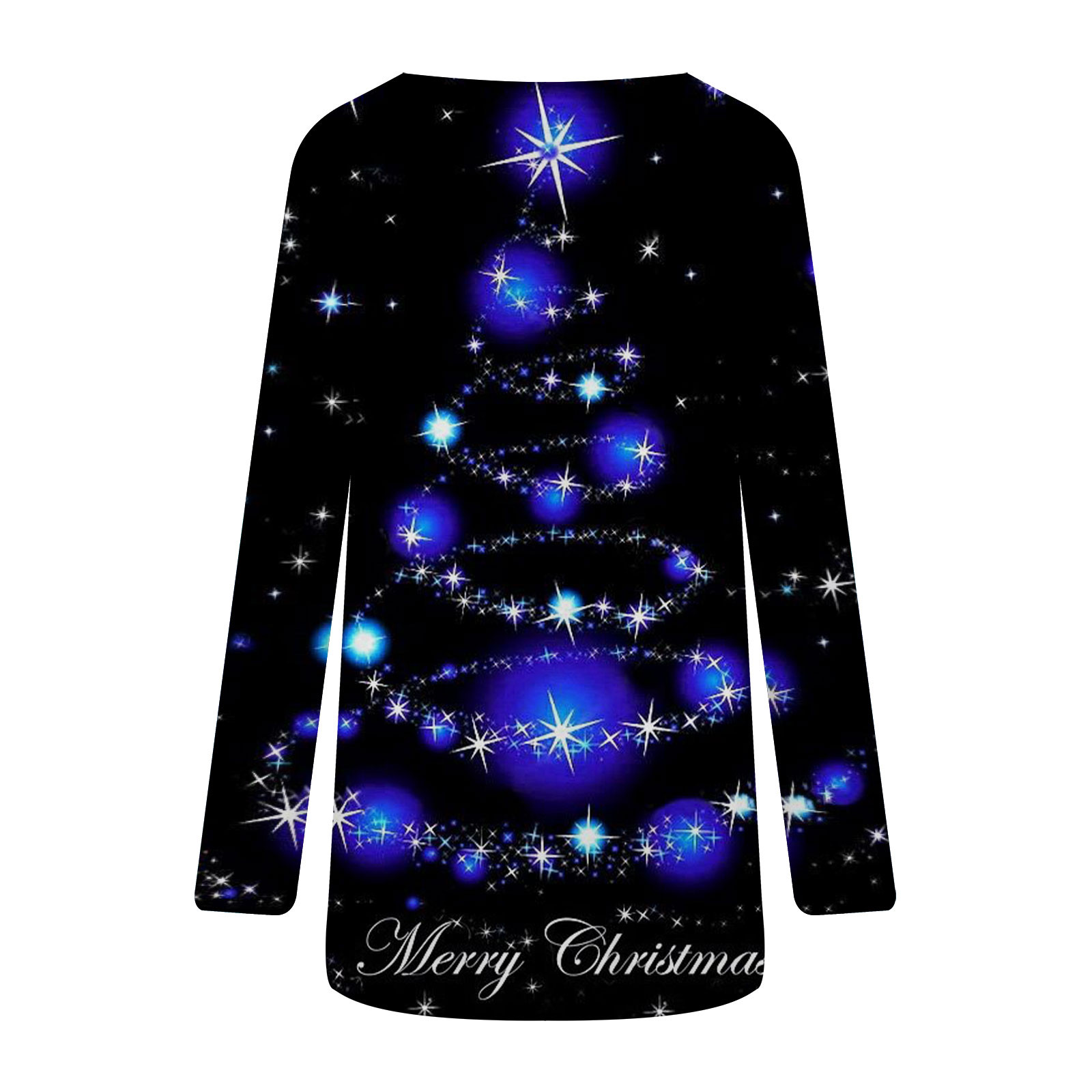 BYOIMUD Women's Comfortable Sweatshirt Savings Christmas Pattern Print ...