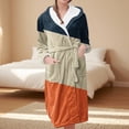 thumbnail image 2 of Women's Fleece Plush Robe Long Warm Plush Bathrobe Loungewear Jacket Printed Comfort Robe, 2 of 5