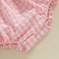 thumbnail image 6 of Bagilaanoe Newborn Baby Girl Rompers Plaid Short Sleeve Bodysuit + Headband 3M 6M 9M 12M 18M Infant Spring One Piece Jumpsuit, 6 of 7