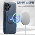 thumbnail image 2 of for iPhone 16 Plus Case [Compatible with MagSafe] with Removable Card Holder Magsafe case Wallet 2 in 1 Detachable Back Cards Slot Premium PU Leather Magnetic Car Holder Mount case, Blue, 2 of 12