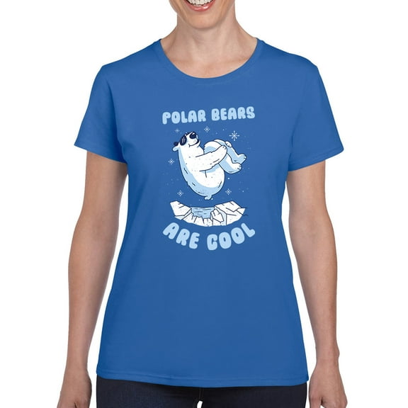 Polar Bears Are Cool T-Shirt Women -Smartprints Designs, Female Large