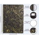 thumbnail image 3 of Libreta en espiral mini negra 8.25" x 6.25", resistente y con 160 páginas rayadas, diseño floral dorado, 3 of 3