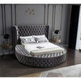 thumbnail image 3 of Atlin Designs Modern King Size Bed in Gray Velvet, 3 of 3