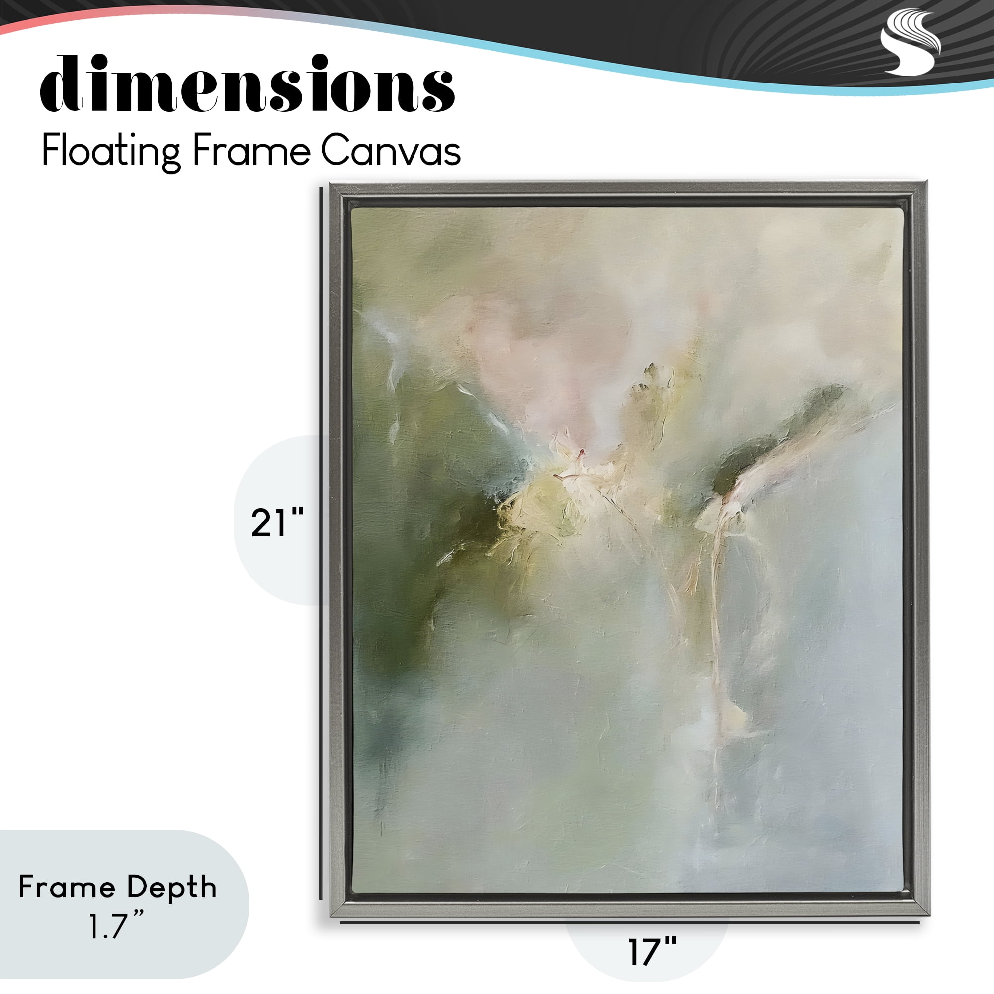 Stupell Industries Ethereal Brushwork Harmony Gray Framed Floater Canvas Wall Art, design by Riley B