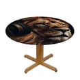 thumbnail image 3 of WYYP A Majestic Lion Round Tablecloth for Picnic Dining Kitchen Farmhouse 100% Polyester Fiber Tablecloths White, 3 of 8