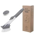 thumbnail image 2 of TIMIFIS Dish Brush Kitchen Essentials Automatic Liquid Filling Long Handle Pot Washing Brush Kitchen Washing Brush Pot Artifact Non Stick Oil Pot Washing Brush Cleaning Brush Cast Iron Scrubber, 2 of 6
