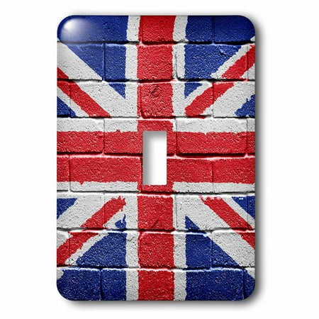 3dRose UK United Kingdom Great Britain British flag on brick wall national country, 2 Plug Outlet