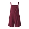 thumbnail image 5 of Baqcunre Jumpsuits for Women Womens Summer Cotton Linen Overalls Jumpsuit Strap Rompers Dungaree Playsuits Jumpsuits for Women Dressy One Piece Jumpsuits for Women, 5 of 8