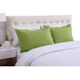 thumbnail image 2 of MarCielo 2-Piece Embroidered Pillow Shams, Decorative Microfiber Pillow Shams Set, Standard Size, Queen Size, Green, 2 of 2