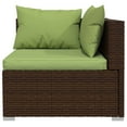 thumbnail image 2 of vidaXL Patio Loveseat with Cushions Brown Poly Rattan, 2 of 10