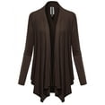 thumbnail image 3 of FashionOutfit Women's Solid Jersey Knit Draped Open Front Long Sleeves Cardigan, 3 of 4