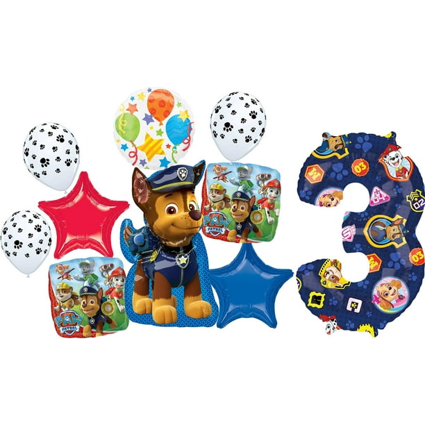 Paw Patrol Party Supplies 3rd Birthday Balloon Bouquet Decorations