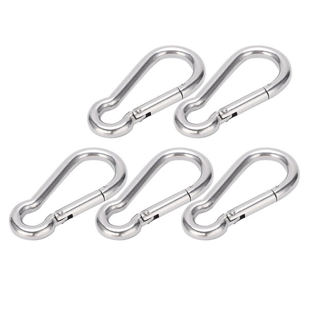 Ccdes Stainless Steel Spring Snap Hook,5pcs 70mm Carabiner Clip Stainless Steel Heavy Duty Spring Snap Hook For Climbing Backpack