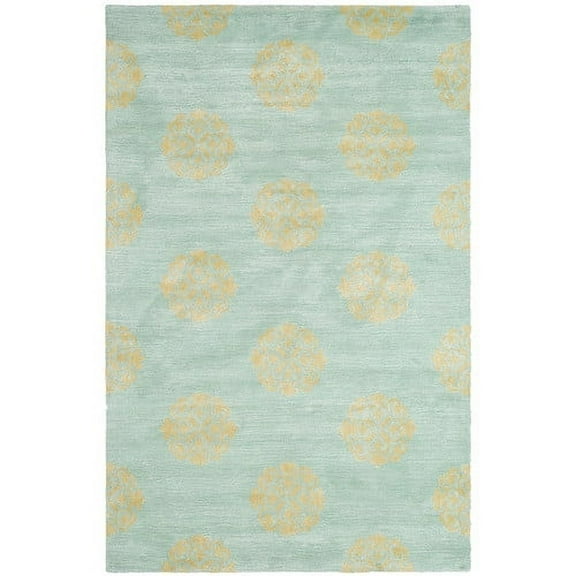 SAFAVIEH Soho Geoff Geometric Wool Area Rug, Turquoise, 7'6" x 9'6"