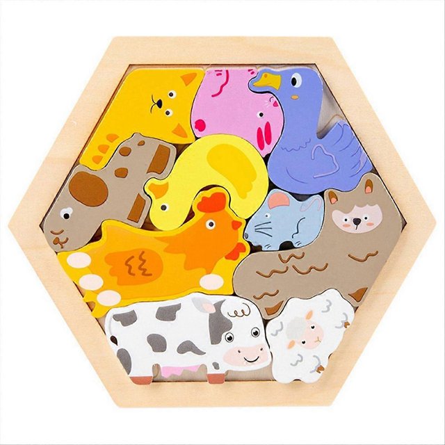 Wooden Jigsaw Puzzle Children'S Intelligence Puzzle Farm Style