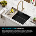 thumbnail image 5 of KRAUS Bellucci 32” in. Undermount Workstation Granite Kitchen Sink in Metallic Black with Accessories, 5 of 7